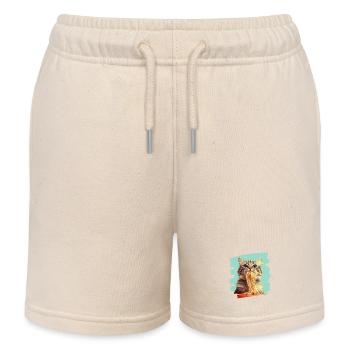 Katze Pasta - Kinder Organic Joggingshorts Mini Bolter von Stanley/Stella - Natur - Vorne