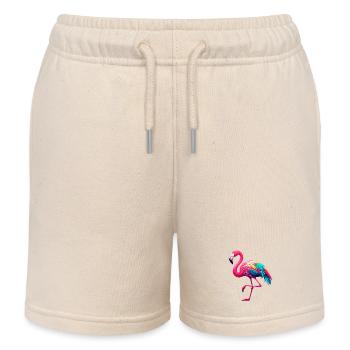Flamingo - Kids Organic Sweat Shorts by Stanley/Stella - soft Ecru - Front