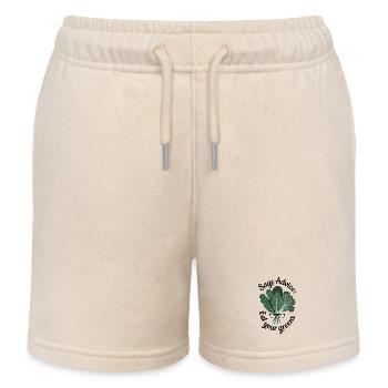Sage Advice Eat Your Greens Funny Gift - Kids Organic Sweat Shorts by Stanley/Stella - soft Ecru - Front