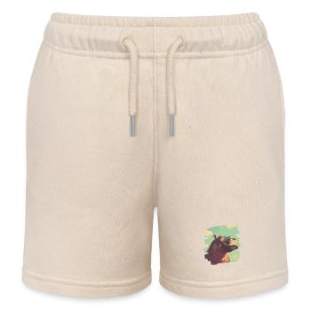 Hippopotamus Retro - Kids Organic Sweat Shorts by Stanley/Stella - soft Ecru - Front