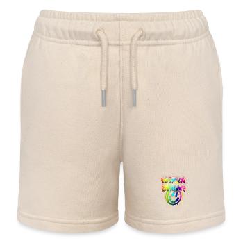 Conception de graffiti de visage heureux coloré - Short de jogging enfant bio Stanley/Stella - écru doux - Devant
