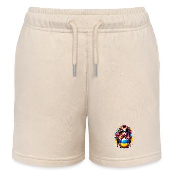 Ukraine Matroschka mit Sonnenbrille für Ukrainer - Kinder Organic Joggingshorts Mini Bolter von Stanley/Stella - Natur - Vorne