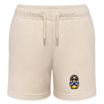 Ukraine Matroschka mit Sonnenbrille für Ukrainer - Kinder Organic Joggingshorts Mini Bolter von Stanley/Stella - Natur - Vorne