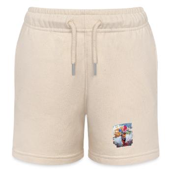 Snowboarder Pulverschnee - Kinder Organic Joggingshorts Mini Bolter von Stanley/Stella - Natur - Vorne