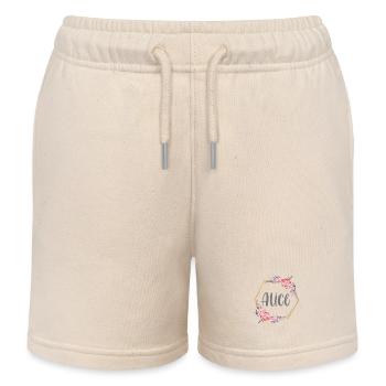 Alice Girl Name Cadeau Personnalisé - Short de jogging enfant bio Stanley/Stella - écru doux - Devant