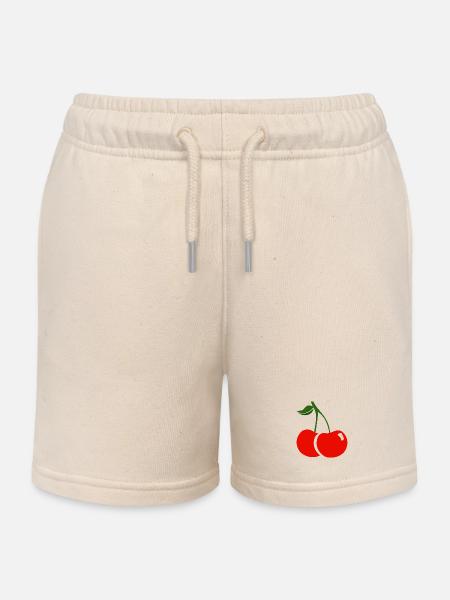 Kirsche, Rote Kirschen - Kinder Organic Joggingshorts Mini Bolter von Stanley/Stella - Natur
