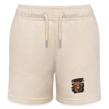 Scottish Highland cattle - Kids Organic Sweat Shorts by Stanley/Stella - soft Ecru - Front