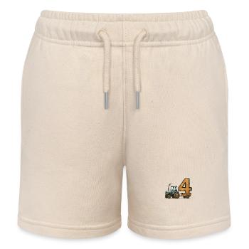 Geburtstag Traktor Mit Anhänger 4 Jahre Geburtstag - Kinder Organic Joggingshorts Mini Bolter von Stanley/Stella - Natur - Vorne