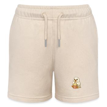 Eule Popcorn Kino Filmliebhaber Filmabend - Kinder Organic Joggingshorts Mini Bolter von Stanley/Stella - Natur - Vorne