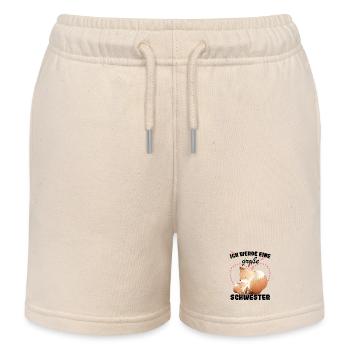 Nachwuchs Verkünden Ich Werde Große Schwester 2027 - Kinder Organic Joggingshorts Mini Bolter von Stanley/Stella - Natur - Vorne