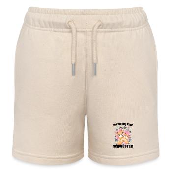 Announcing offspring I'm going to be a big sister in 2027 - Kids Organic Sweat Shorts by Stanley/Stella - soft Ecru - Front