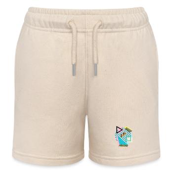 Memphis Mix – Formes et couleurs rétro - Short de jogging enfant bio Stanley/Stella - écru doux - Devant