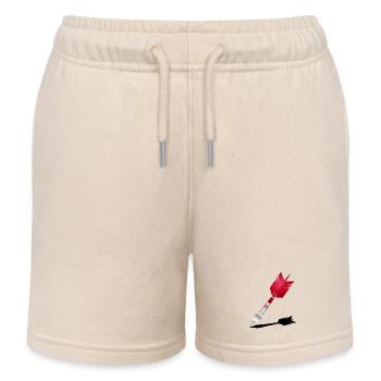 Fléchette rouge avec ombre - Short de jogging enfant bio Stanley/Stella - écru doux - Devant