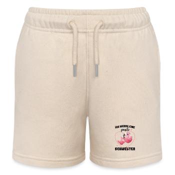 Nachwuchs Verkünden Ich Werde Große Schwester 2027 - Kinder Organic Joggingshorts Mini Bolter von Stanley/Stella - Natur - Vorne