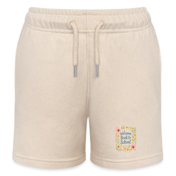 Blumendesign für den Schulanfang - Kinder Organic Joggingshorts Mini Bolter von Stanley/Stella - Natur - Vorne