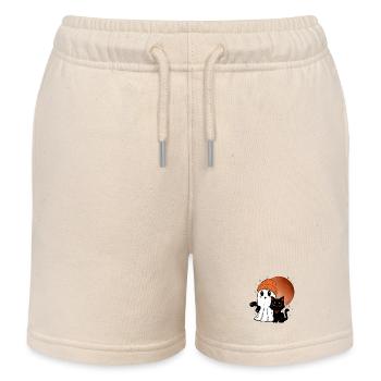 Halloween-Geist - mit Katze und Mond für Männer, F - Kinder Organic Joggingshorts Mini Bolter von Stanley/Stella - Natur - Vorne