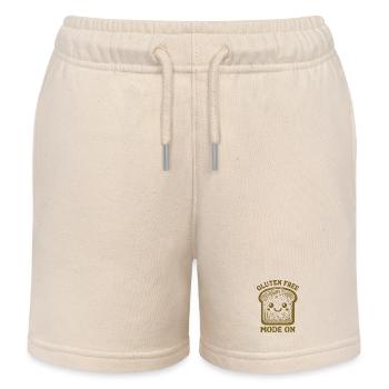 Gluten Free Mode On Gluten Intolerance Humor - Kids Organic Sweat Shorts by Stanley/Stella - soft Ecru - Front
