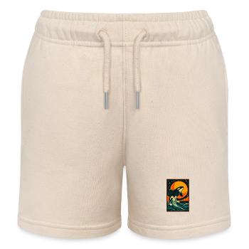 Sunset Orca, Love Ocean Animals  - Kids Organic Sweat Shorts by Stanley/Stella - soft Ecru - Front