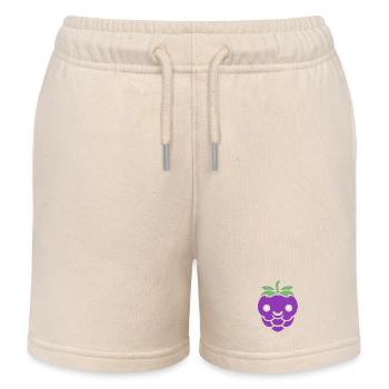 Niedliche Illustration einer reifen lila Himbeere - Kinder Organic Joggingshorts Mini Bolter von Stanley/Stella - Natur - Vorne