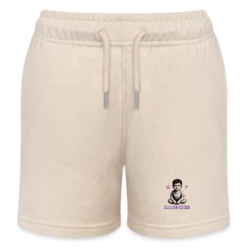 Jouet câlin design pour enfants avec effet de vernis UV - Short de jogging enfant bio Stanley/Stella - écru doux - Devant