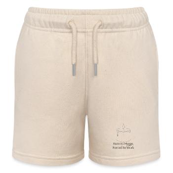 Born to Hygge Candle Illustration - Kids Organic Sweat Shorts by Stanley/Stella - soft Ecru - Front