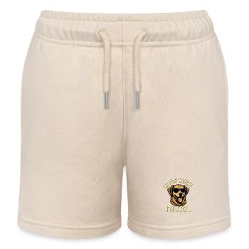 Casual dog with sunglasses design - Kids Organic Sweat Shorts by Stanley/Stella - soft Ecru - Front