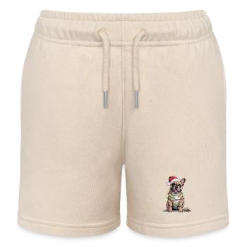 Festliche Bulldogge mit Weihnachtslichtern - Kinder Organic Joggingshorts Mini Bolter von Stanley/Stella - Natur - Vorne