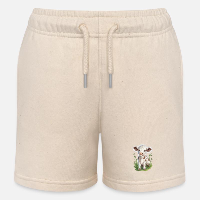 Vache - Short de jogging enfant bio Stanley/Stella - écru doux