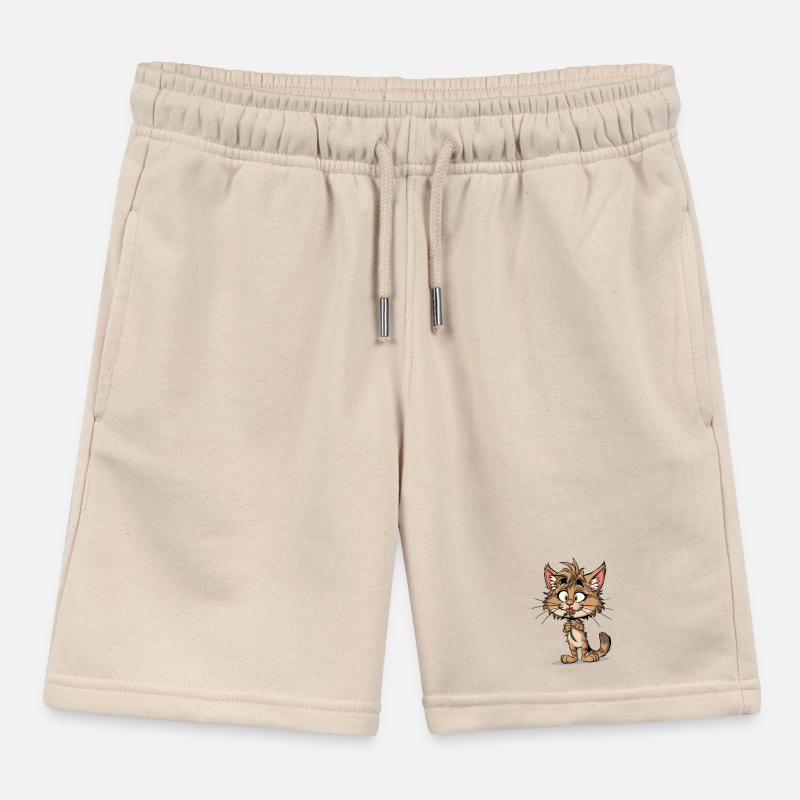 Chat mignon avec fleur Short de jogging enfant bio Stanley/Stella