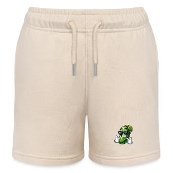 Coole Gurke Cartoon Sonnenbrille Sommer Spaß - Kinder Organic Joggingshorts Mini Bolter von Stanley/Stella - Natur - Vorne
