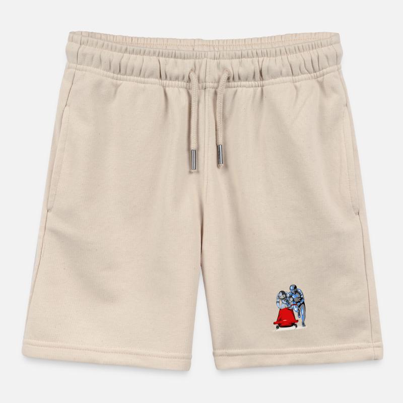 Bobsledder pushing at the start Kids Organic Sweat Shorts by Stanley/Stella