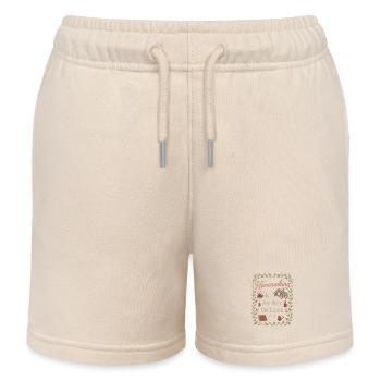 Loved by a rescue dog - Kids Organic Sweat Shorts by Stanley/Stella - soft Ecru - Front