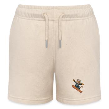Tiger Snowboarder Sprung - Kinder Organic Joggingshorts Mini Bolter von Stanley/Stella - Natur - Vorne