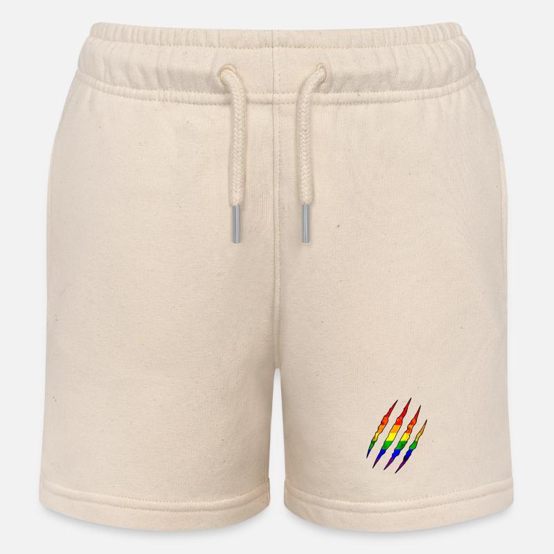 Pride Claw arc-en-ciel Statement Scratch Trace - Short de jogging enfant bio Stanley/Stella - écru doux