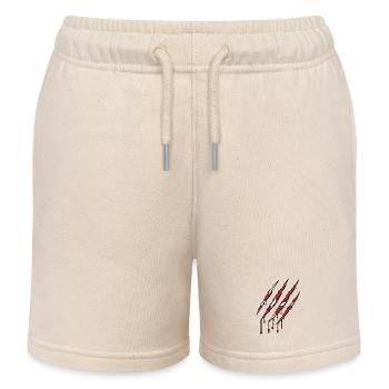 Danemark griffe grunge dannebrog drapeau scratch - Short de jogging enfant bio Stanley/Stella - écru doux - Devant
