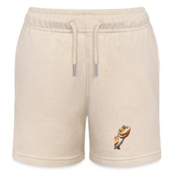 Bearded Dragon Orange Illustration - Kids Organic Sweat Shorts by Stanley/Stella - soft Ecru - Front