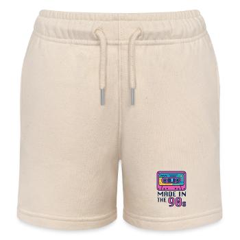 Neon 90er Kassette Design - Kinder Organic Joggingshorts Mini Bolter von Stanley/Stella - Natur - Vorne