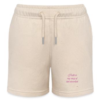 Mug of Hot Chocolate  - Kids Organic Sweat Shorts by Stanley/Stella - soft Ecru - Front