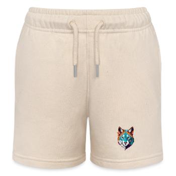 Prismatic tiger head illustration - Kids Organic Sweat Shorts by Stanley/Stella - soft Ecru - Front
