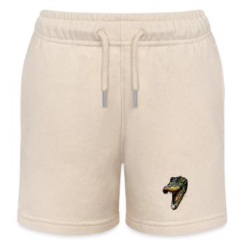 Kaiman Krokodil Alligator Reptilien Kroko Kaimane - Kinder Organic Joggingshorts Mini Bolter von Stanley/Stella - Natur - Vorne