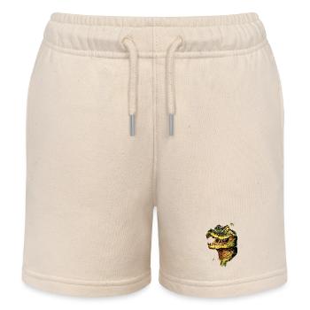 Kaiman Krokodil Alligator Reptilien Kroko Kaimane - Kinder Organic Joggingshorts Mini Bolter von Stanley/Stella - Natur - Vorne