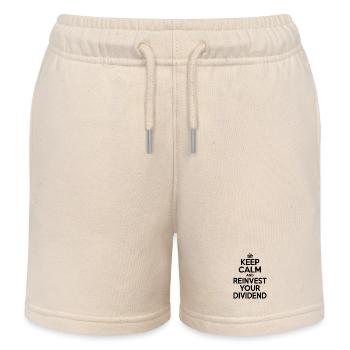 Keep Calm and Reinvest Your Dividend - Kids Organic Sweat Shorts by Stanley/Stella - soft Ecru - Front