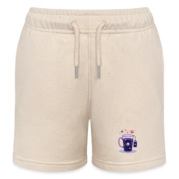 Tasse Cosmos violet avec jeu de planète - Short de jogging enfant bio Stanley/Stella - écru doux - Devant