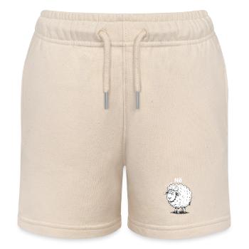 NÖ – grummeliges Schaf Humor Design - Kinder Organic Joggingshorts Mini Bolter von Stanley/Stella - Natur - Vorne