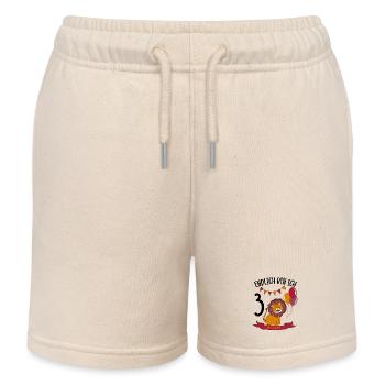 Anniversaire Lion 3 ans Leo Cadeau de fête - Short de jogging enfant bio Stanley/Stella - écru doux - Devant