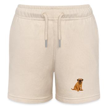 Belgian Dwarf Griffon Brussels Griffon - Kids Organic Sweat Shorts by Stanley/Stella - soft Ecru - Front