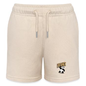 Retro Stil Patient Panda Vintage Design - Kinder Organic Joggingshorts Mini Bolter von Stanley/Stella - Natur - Vorne