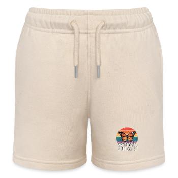 Antisocial Butterfly - Retro Schmetterling - Kids Organic Sweat Shorts by Stanley/Stella - soft Ecru - Front