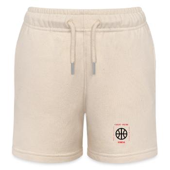 Flight, Focus, Finish Design - Kids Organic Sweat Shorts by Stanley/Stella - soft Ecru - Front