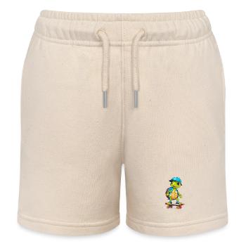 Schildkröte Skateboardheld - Kinder Organic Joggingshorts Mini Bolter von Stanley/Stella - Natur - Vorne